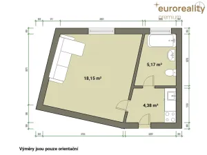 Prodej bytu 1+kk, Mariánské Lázně, Žižkova, 21 m2