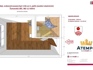 Prodej bytu 1+kk, Větřní, Šumavská, 19 m2