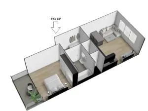 Pronájem bytu 2+kk, Brno, Porhajmova, 55 m2