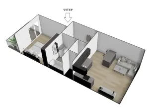 Pronájem bytu 2+kk, Brno, Porhajmova, 55 m2