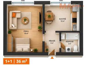 Prodej bytu 1+1, Chomutov, Zahradní, 35 m2