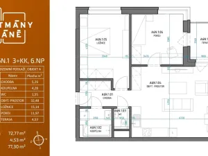 Pronájem bytu 3+kk, Zlín, Nad Stráněmi, 73 m2