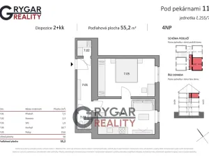Prodej bytu 2+kk, Praha - Vysočany, Pod pekárnami, 55 m2
