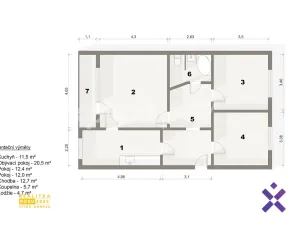 Prodej bytu 3+1, Ústí nad Labem - Krásné Březno, Obvodová, 75 m2