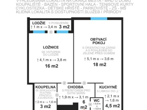 Pronájem bytu 2+kk, Litvínov - Horní Litvínov, Koldům, 49 m2