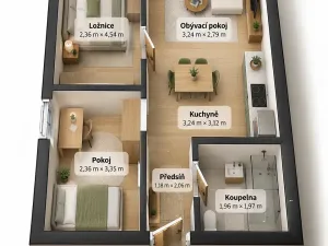 Prodej bytu 3+kk, Mladá Boleslav, Na Radouči, 46 m2