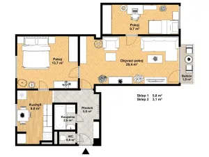 Prodej bytu 3+1, Hlubočky, Dukelských hrdinů, 70 m2