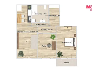 Prodej bytu 3+1, Praha - Hostivař, Loučimská, 63 m2