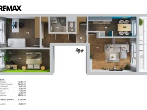Prodej bytu 3+1, Praha - Chodov, Láskova, 77 m2