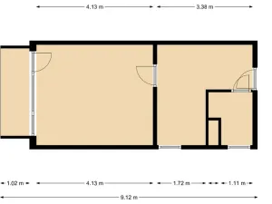 Pronájem bytu 1+kk, Tanvald, Radniční, 25 m2