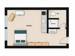 Pronájem bytu 1+kk, Brno, Horácké náměstí, 26 m2