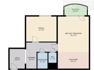 Prodej bytu 2+kk, České Budějovice, J. Bendy, 43 m2