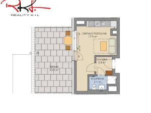 Pronájem bytu 1+kk, Praha, Thomasova, 25 m2