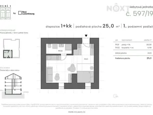 Prodej bytu 1+kk, Praha - Vysočany, Kolmá, 25 m2