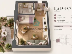 Prodej bytu 1+kk, Hluboká nad Vltavou, 33 m2