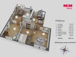 Prodej bytu 4+1, Děčín - Děčín IV-Podmokly, Jeronýmova, 91 m2