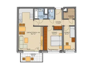 Prodej bytu 3+kk, Praha - Chodov, Bartůňkova, 72 m2