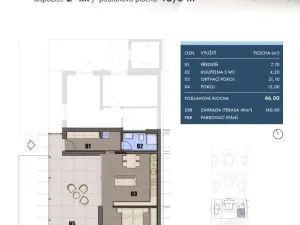Prodej bytu 2+kk, Strachotín, Šakvická, 46 m2