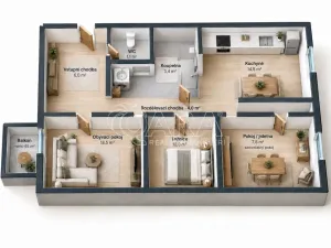 Prodej bytu 3+1, Ústí nad Labem - Severní Terasa, Ořechová, 65 m2