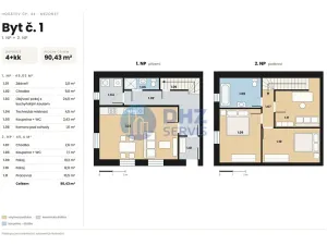 Pronájem bytu 4+kk, Hořátev, 90 m2