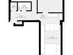 Pronájem bytu 2+1, Brno - Štýřice, Renneská třída, 54 m2