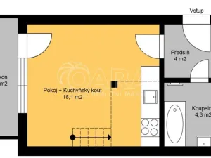 Pronájem bytu 1+kk, Dolní Břežany, Ke Kapličce, 30 m2
