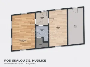 Prodej rodinného domu, Hudlice, Pod Skálou, 71 m2