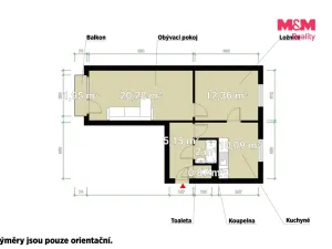 Pronájem bytu 2+1, Hořovice, Kosmonautů, 51 m2