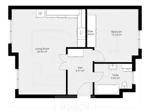 Pronájem bytu 2+kk, Strančice, K Pískovně, 52 m2