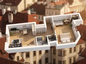Pronájem bytu 2+kk, Praha - Vršovice, Orelská, 55 m2