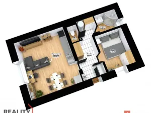 Pronájem bytu 2+kk, Liberec - Liberec XXV-Vesec, Vyhlídková, 42 m2