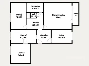 Prodej bytu 4+1, Chlumec, Vyklická, 81 m2