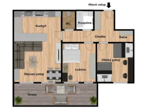 Prodej bytu 3+kk, Včelná, Pod Tratí, 72 m2