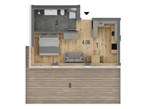 Prodej bytu 1+kk, Luhačovice, Zatloukalova, 35 m2