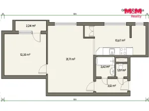 Prodej bytu 2+1, Benešov, Bezručova, 52 m2