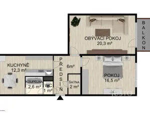 Prodej bytu 2+1, Písek - Budějovické Předměstí, Harantova, 63 m2