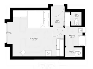 Pronájem bytu 1+kk, Praha - Libeň, Kandertova, 27 m2