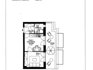 Pronájem bytu 1+kk, Praha - Žižkov, Slavíkova, 42 m2