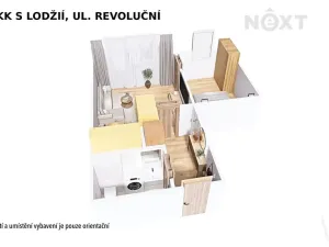 Pronájem bytu 2+kk, Šumperk, Revoluční, 37 m2