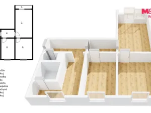 Pronájem bytu 3+1, Český Krumlov - Plešivec, Sídliště Plešivec, 73 m2
