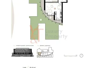Pronájem bytu 2+kk, Praha - Smíchov, 60 m2