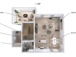 Prodej rodinného domu, Červený Újezd, Na Vyhlídce, 170 m2