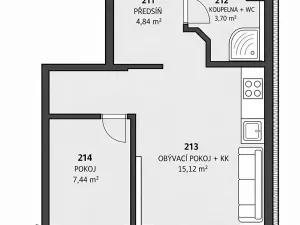 Pronájem bytu 2+kk, Mariánské Lázně, Luční, 33 m2