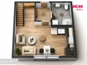 Prodej bytu 2+kk, Žleby, Polní, 40 m2