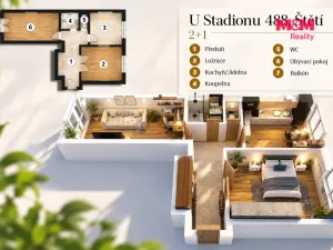 Prodej bytu 2+1, Štětí, U stadionu, 55 m2