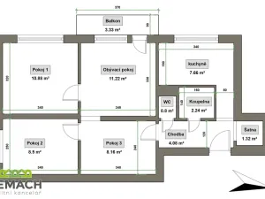 Prodej bytu 3+1, Zlín, třída Svobody, 58 m2