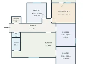 Prodej bytu 4+1, Litvínov - Horní Litvínov, Tylova, 79 m2