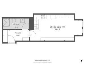 Pronájem bytu 1+kk, Praha - Bubeneč, Ovenecká, 34 m2