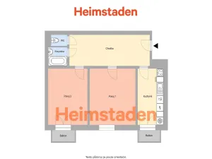 Pronájem bytu 2+1, Ostrava - Poruba, nábřeží Svazu protifašistických bojovníků, 55 m2