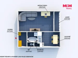 Pronájem bytu 1+1, Beroun - Beroun-Město, Branislavova, 36 m2